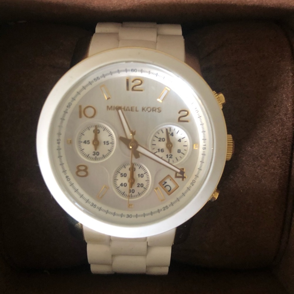 Michael Kors white and gold watch